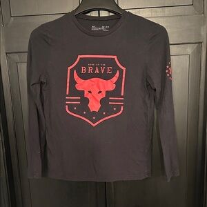 Under Armour heat gear Kids Black Long Sleeve with Red Bull Graphic